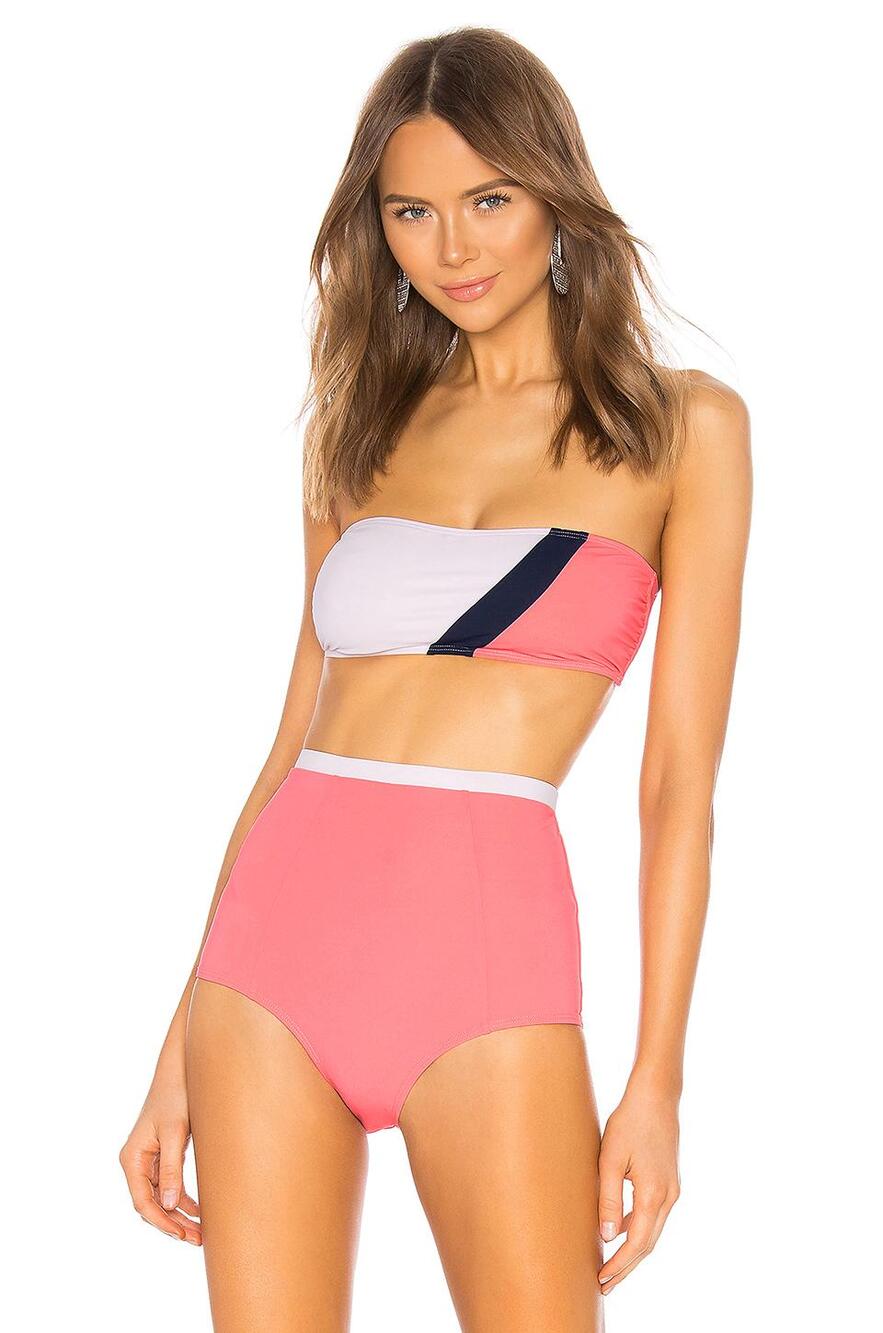 FLAGPOLE Maya Bikini Top Petal Flamingo Navy XL